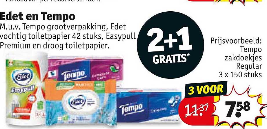 Edet en Tempo 2+1 GRATIS*