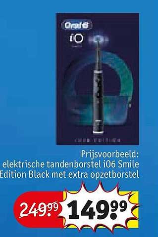 elektrische tandenborstel iO6 Smile Edition Black met extra opzetborstel