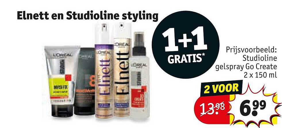 Elnett en Studioline styling 1+1 GRATIS*