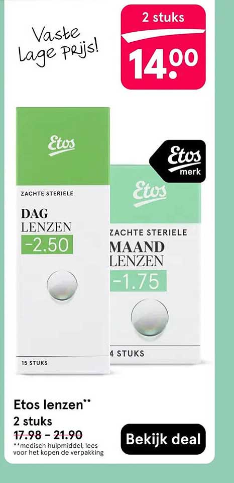 Etos lenzen** 2 stuks Bekijk deal