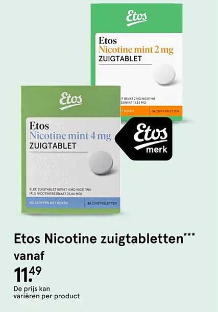 Etos Nicotine zuigtabletten*** vanaf