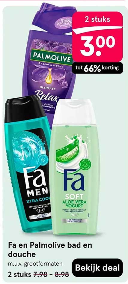 Fa en Palmolive bad en douche