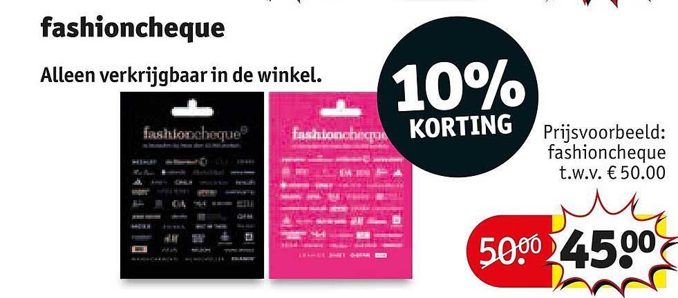 fashioncheque 10% KORTING