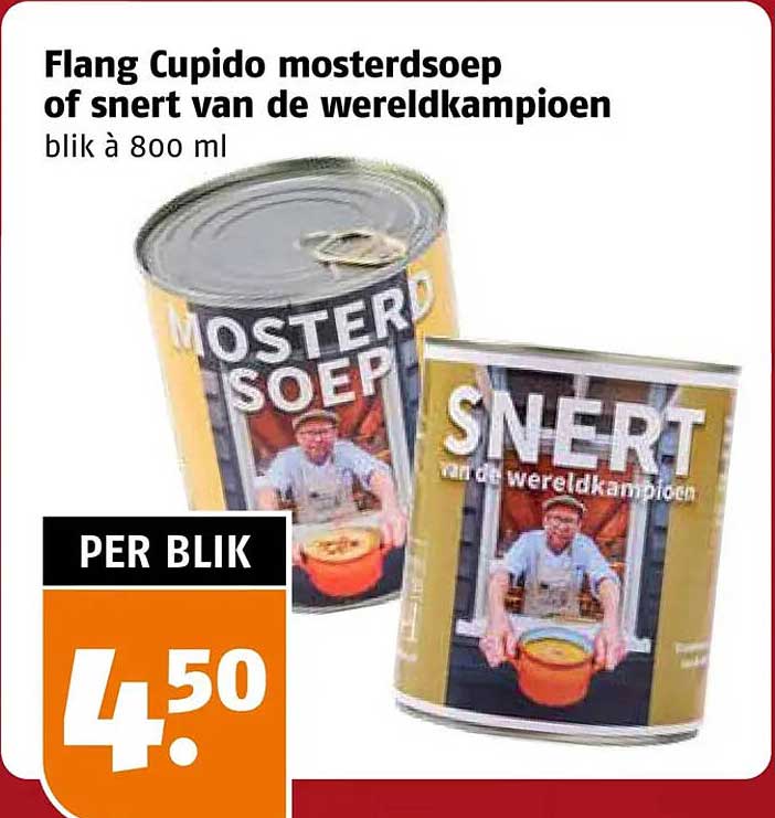 Flang Cupido mosterdsoep of snert van de wereldkampioen blik à 800 ml