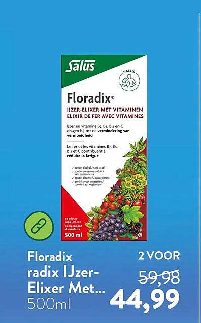 Floradix radix IJzer-Elixer Met... 500ml 2 VOOR