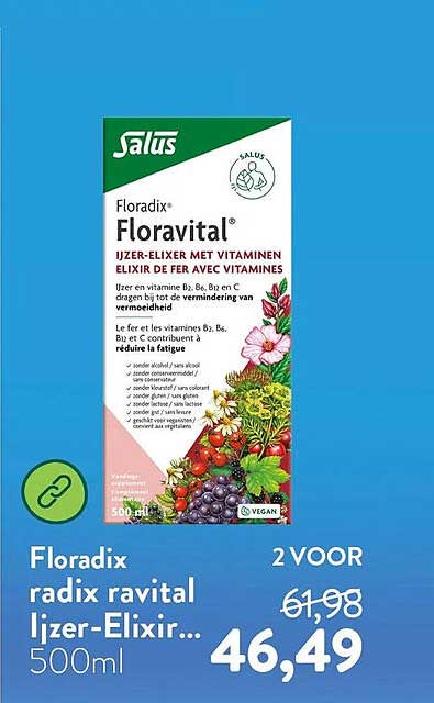 Floradix radix ravital IJzer-Elixir... 500ml 2 VOOR