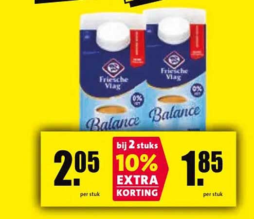 Friesche Vlag Balance bij 2 stuks 10% EXTRA KORTING