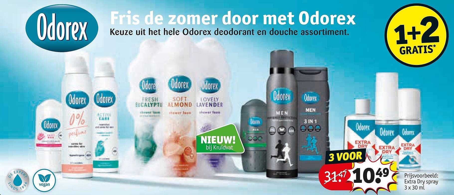 Fris de zomer door met Odorex 1+2 GRATIS*