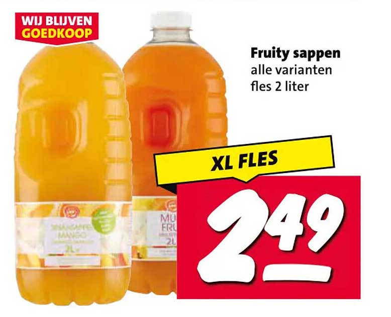 Fruity sappen alle varianten fles 2 liter XL FLES