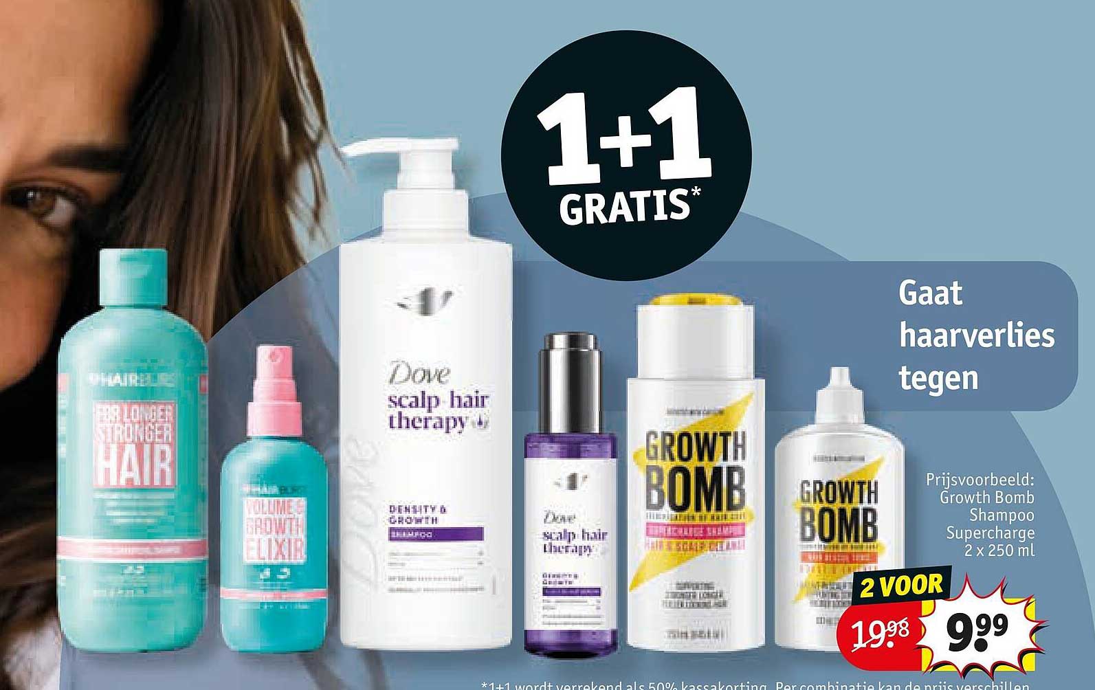 Gaat haarverlies tegen 1+1 gratis