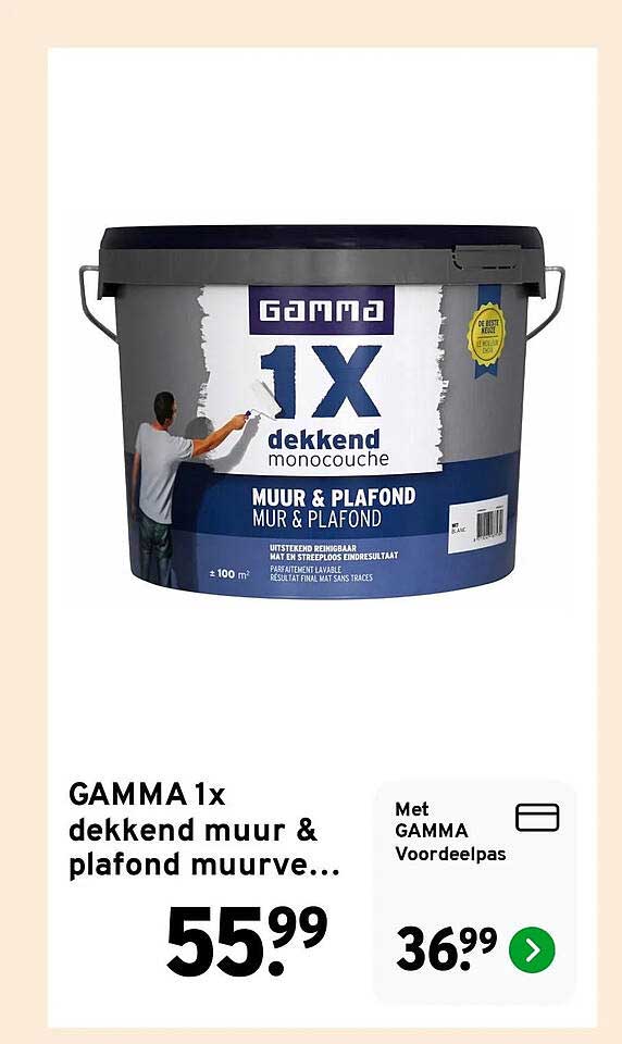 GAMMA 1x dekkend muur & plafond muurverf