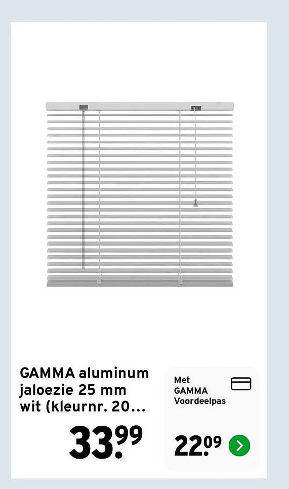 GAMMA aluminum jaloezie 25 mm wit (kleurnr. 20...)