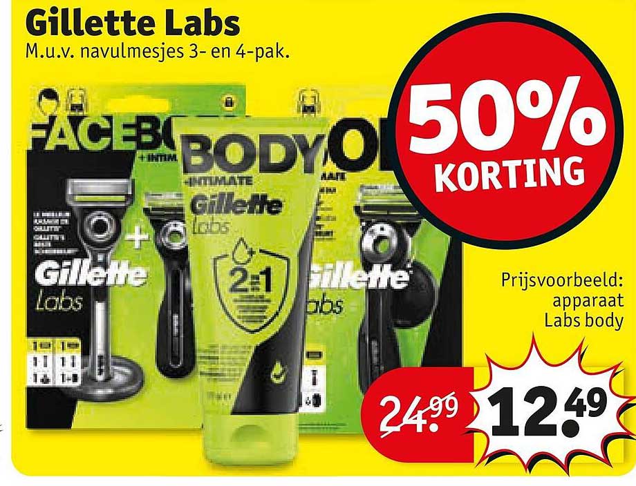Gillette Labs M.u.v. navulmesjes 3- en 4-pak. 50% KORTING