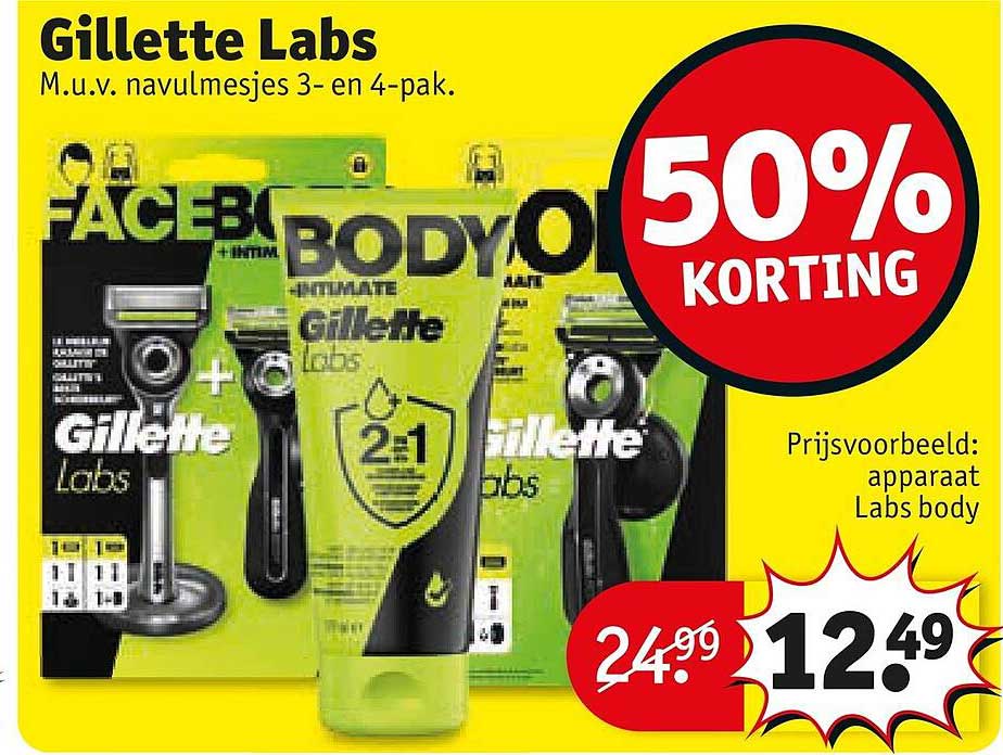 Gillette Labs M.u.v. navulmesjes 3- en 4-pak. 50% KORTING
