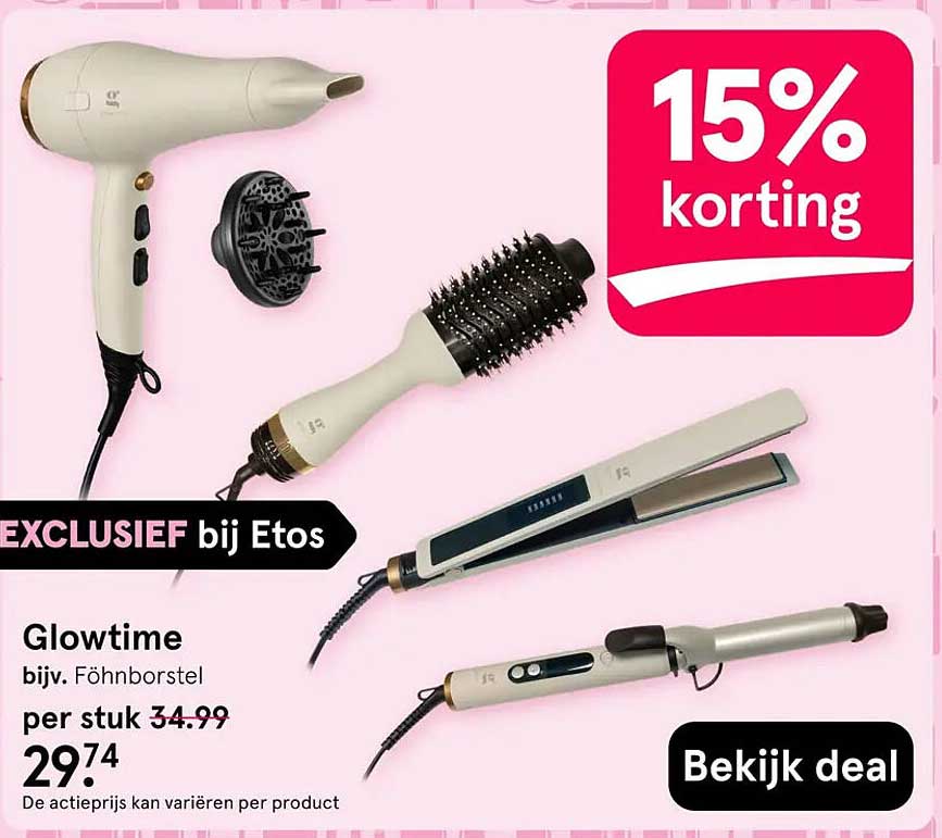Glowtime bijv. Föhnborstel