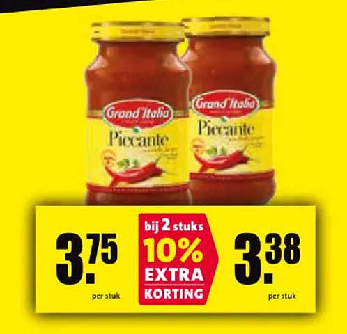 Grand'Italia Piccante bij 2 stuks 10% EXTRA KORTING