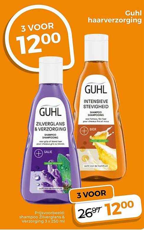Guhl haarverzorging 3 voor 12.00