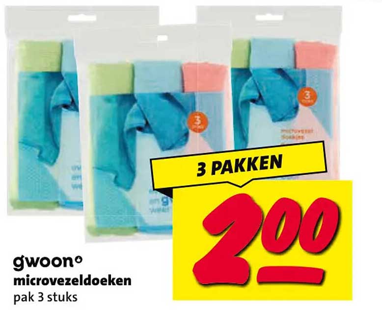 g'woon microvezeldoeken pak 3 stuks 3 pakken