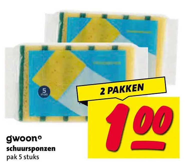 gwoon schuursponzen pak 5 stuks 2 pakken