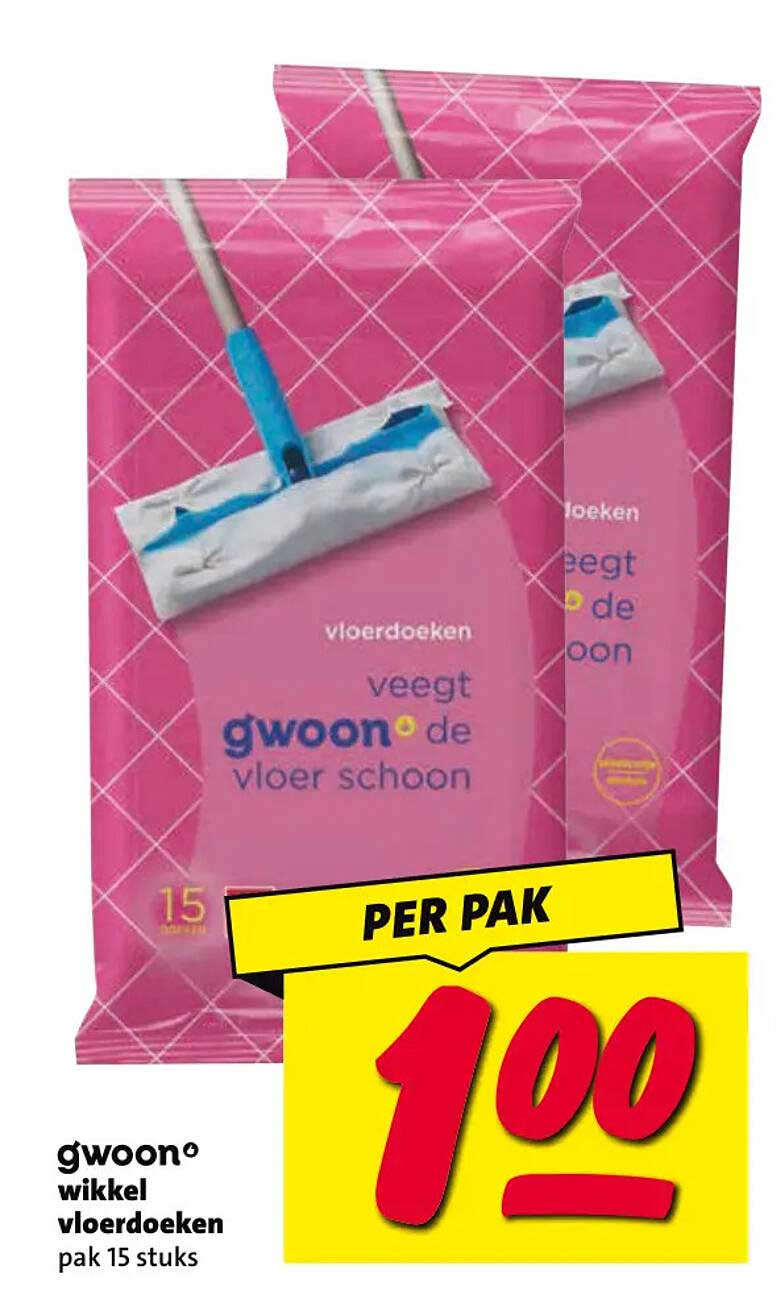 g'woon wikkel vloerdweken pak 15 stuks PER PAK