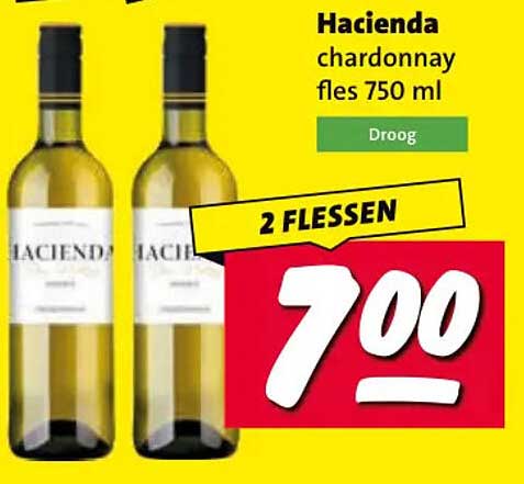Hacienda chardonnay fles 750 ml Droog 2 flessen