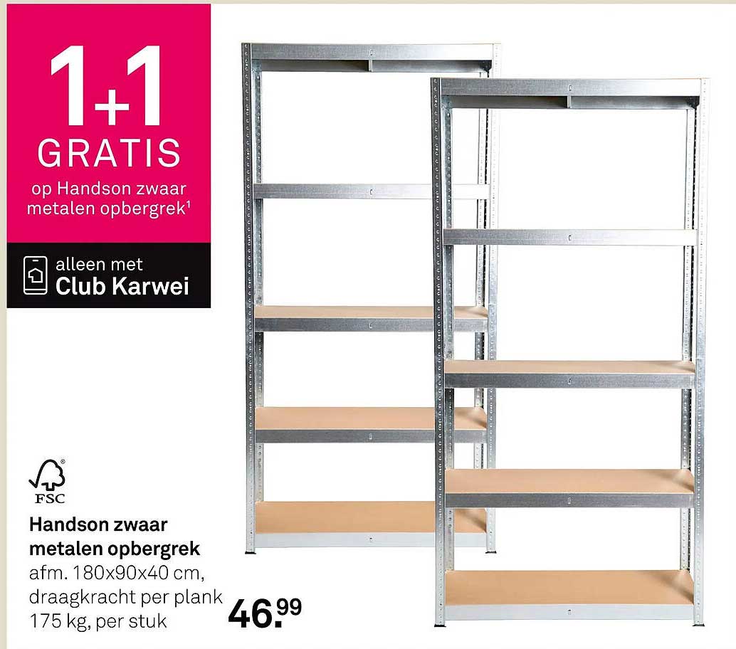 Handson zwaar metalen opbergrek 1+1 gratis