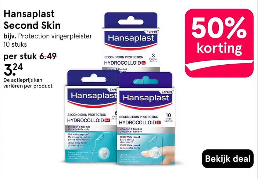 Hansaplast Second Skin bijv. Protection vingerpleister 10 stuks 50% korting