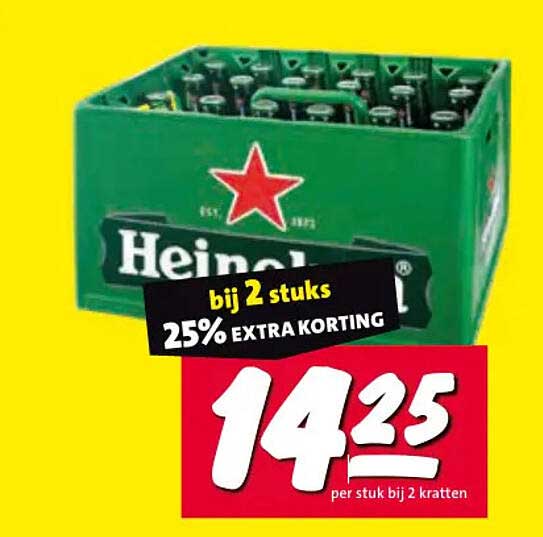 Heineken bij 2 stuks 25% EXTRA KORTING