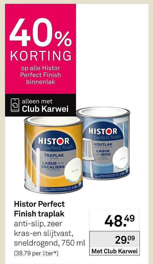 Histor Perfect Finish traplak anti-slip, zeer kras-en slijtvast, sneldrogend, 750 ml