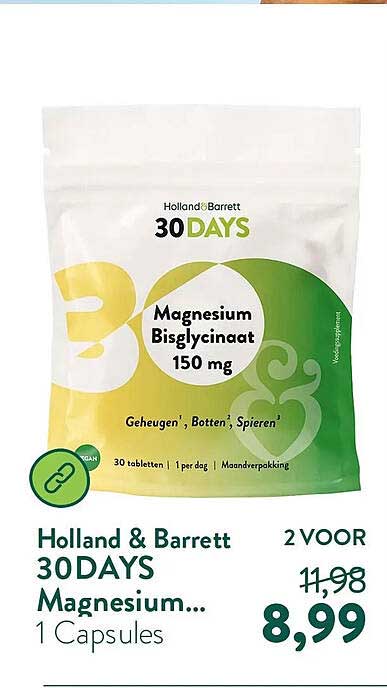 Holland & Barrett 30DAYS Magnesium... 1 Capsules 2 VOOR