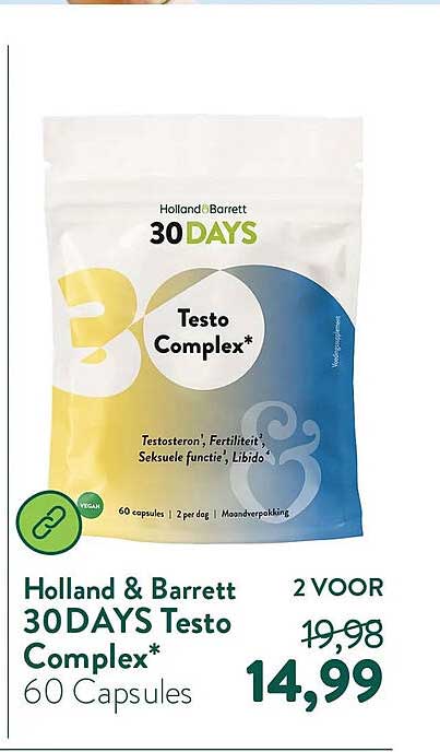 Holland & Barrett 30DAYS Testo Complex* 60 Capsules
