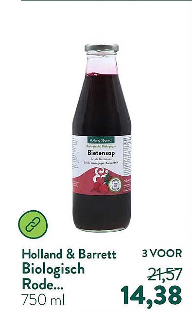 Holland & Barrett Biologisch Rode... 750 ml 3 VOOR