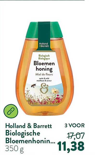Holland & Barrett Biologische Bloemenhoning 350 g 3 VOOR