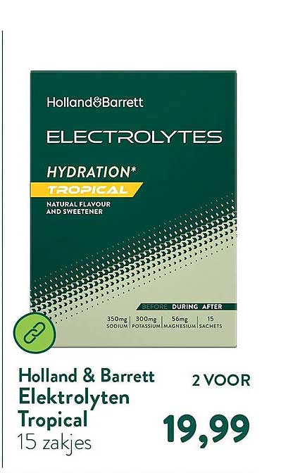 Holland & Barrett Elektrolyten Tropical 15 zakjes 2 VOOR