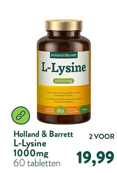 Holland & Barrett L-Lysine 1000mg 60 tabletten 2 VOOR
