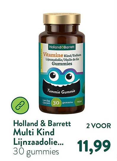 Holland & Barrett Multi Kind Lijnzaadolie... 30 gummies 2 VOOR