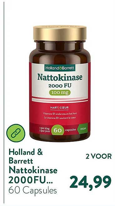 Holland & Barrett Nattokinase 2000FU... 60 Capsules 2 VOOR