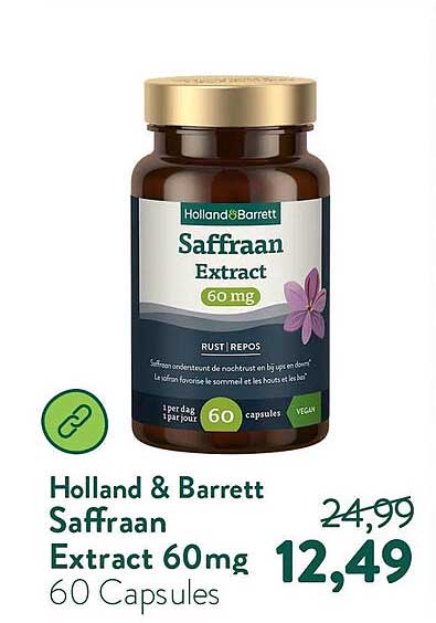 Holland & Barrett Saffraan Extract 60mg 60 Capsules