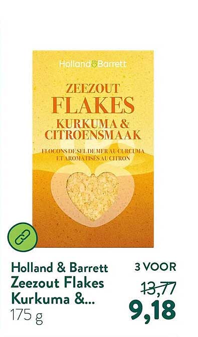 Holland & Barrett Zeezout Flakes Kurkuma &... 3 VOOR