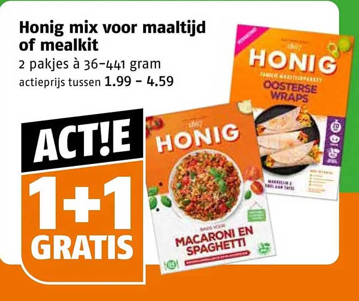 Honig mix voor maaltijd of mealkit 1+1 gratis