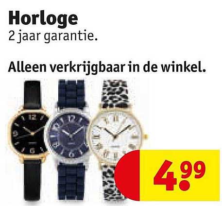 Horloge 2 jaar garantie. Alleen verkrijgbaar in de winkel.