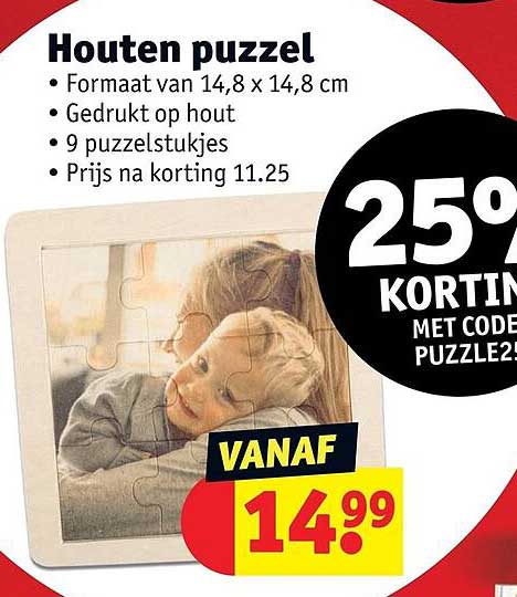 Houten puzzel 25% korting met code PUZZLE2!