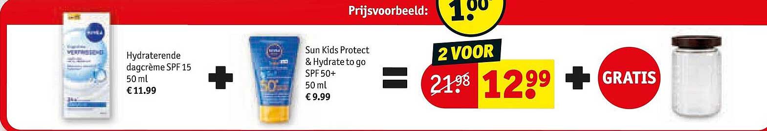 Hydraterende dagcrème SPF 15 50 ml + Sun Kids Protect & Hydrate to go SPF 50+ 50 ml 2 VOOR