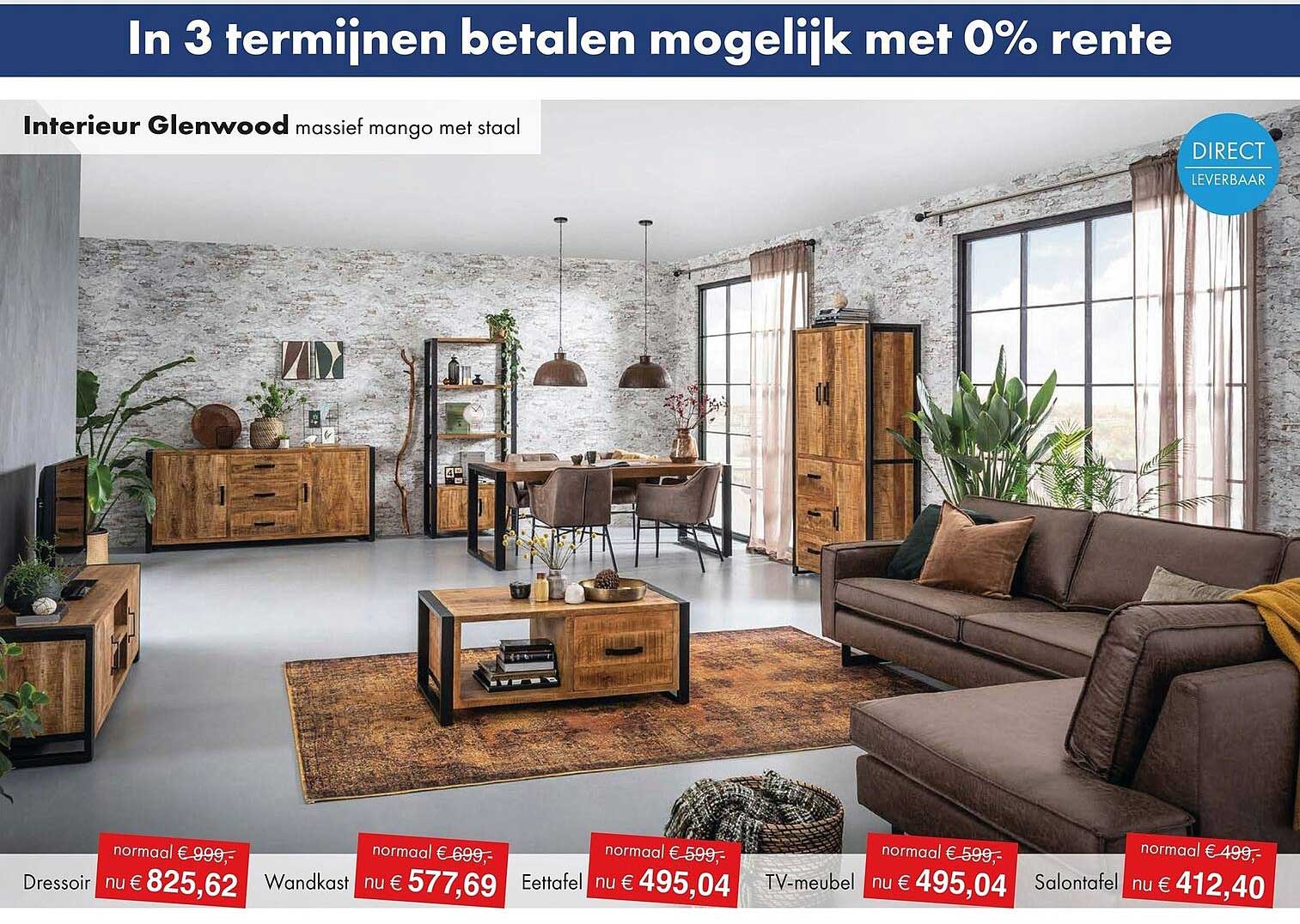 Interieur Glenwood massief mango met staal