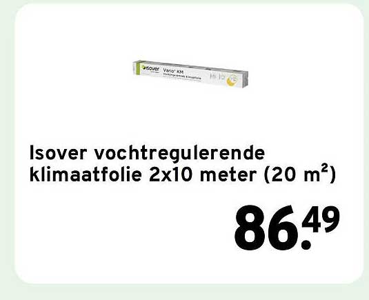 Isover vochtregulerende klimaatfolie 2x10 meter (20 m²)