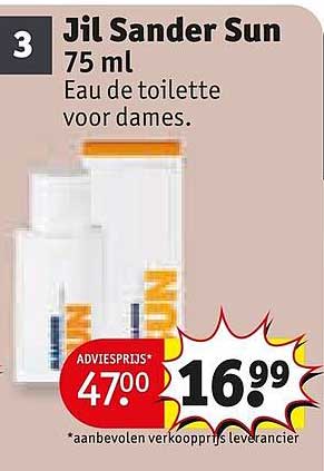 Jil Sander Sun 75 ml Eau de toilette voor dames.