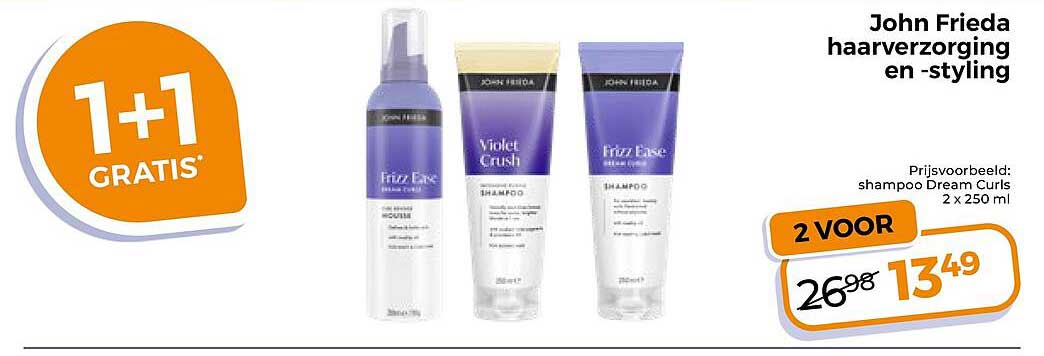 John Frieda haarverzorging en-styling 1+1 gratis