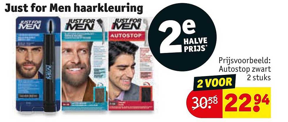 Just for Men haarkleuring 2e halve prijs