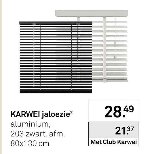 KARWEI jaloezie² aluminium, 203 zwart, afm. 80x130 cm