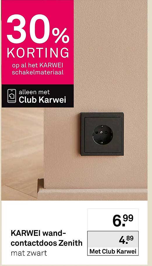KARWEI wandcontactdoos Zenith mat zwart